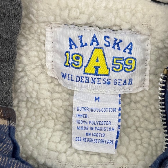 Alaska 1959 Wilderness Gear Plaid Sherpa Lined Zip Up‎ Hoodie VTG Jacket Medium - Picture 3 of 8